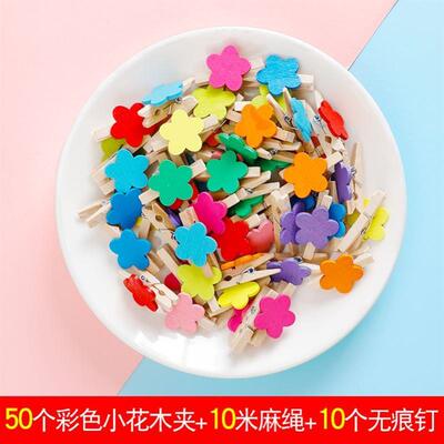 Wooden love clip photo hanging wall decoOration twine照片夹