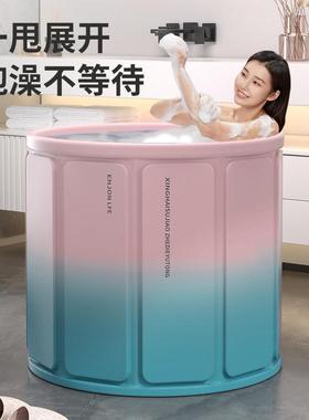 宝宝浴盆折叠泡澡桶加浴安装加51496大洗澡沐免浴厚桶缸成人泡澡