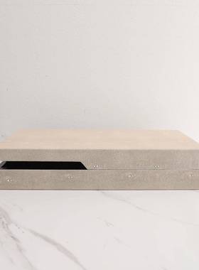 欧白色收纳盒样房办公室卧书房RJD饰品储物板盒桌面式玄关室饰品