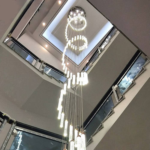 楼梯长吊灯别墅旋转loft公寓