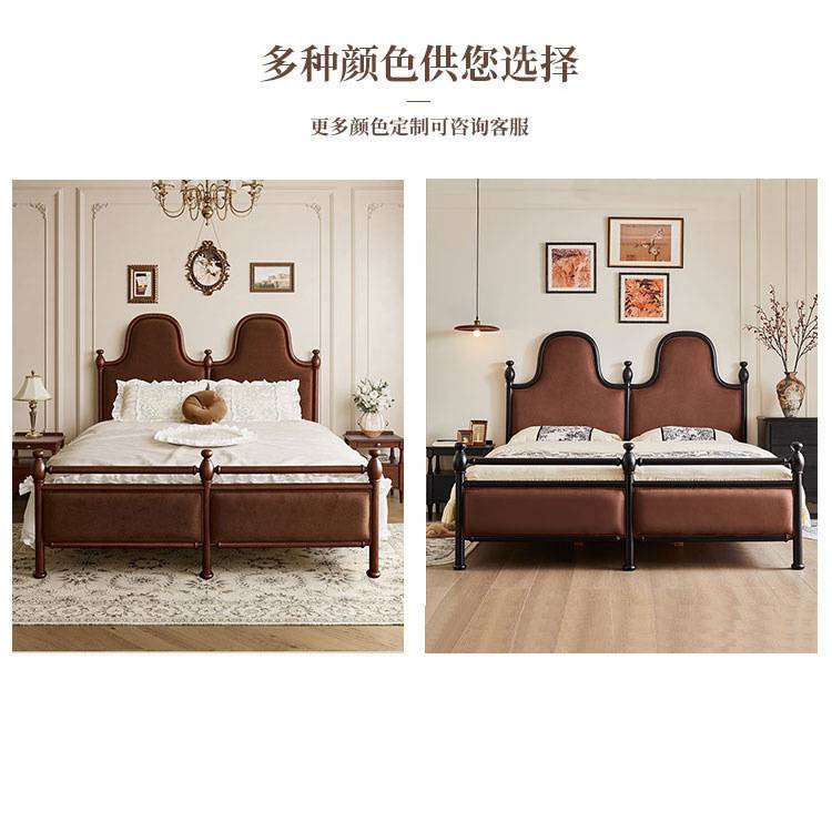 丹梵斯 法式中古风复古老巴黎床白蜡木婚床实木双人床榉木双人床