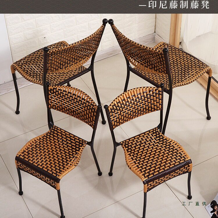 藤椅单人椅子藤编家用室外阳台户外庭院桌椅休闲小腾椅靠背椅滕椅