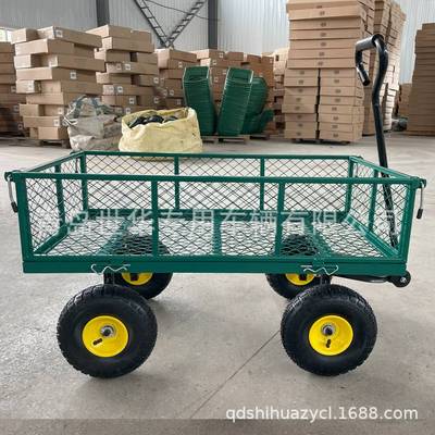 花园拉货四轮网车 搬运车手推工具车 运货车牵引平板拖车TC1840