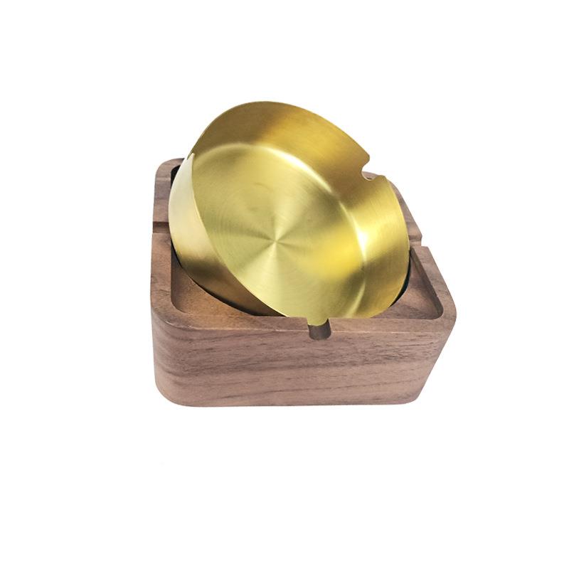 实木烟灰创客意缸办公室厅艺车载带盖AHO高雅文木制工艺品木质烟