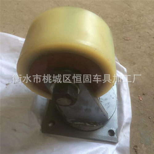pu聚氨酯脚轮轱辘工业脚轮双轴承货架板车静音带刹车万向轮