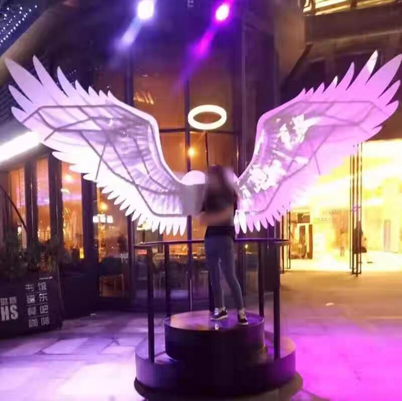 网红发光羽毛天使翅膀拍照道具