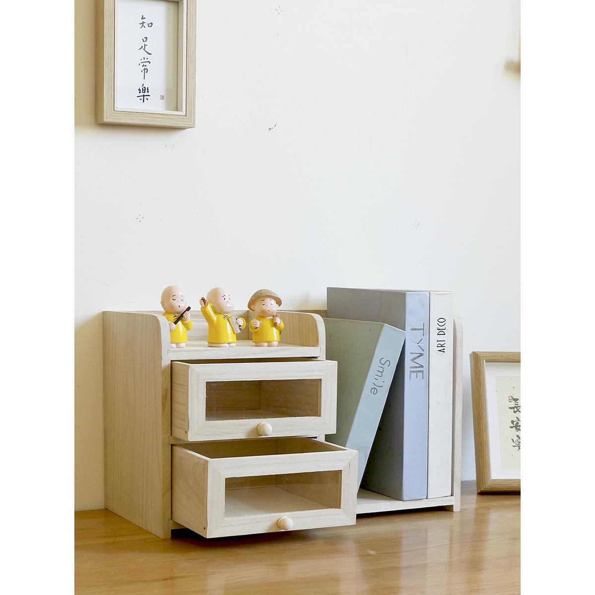 实木免安装桌上书桌面架置物架舍办物公桌储架宿书桌抽屉式收xzc4