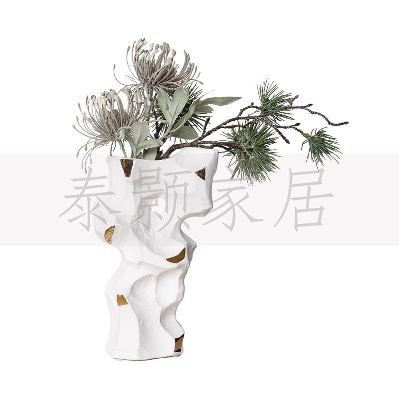 新中式样板间软装饰品茶具套装展厅装饰马口铁茶叶罐客厅茶室摆件