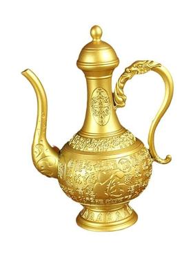 黄铜百福酒壶家居餐厅桌面纯铜摆件装饰品金属工艺品义乌地摊