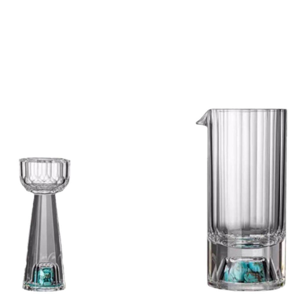 中国风白酒杯套装小号一口杯酒具水晶玻璃分酒器酒壶金箔礼盒装