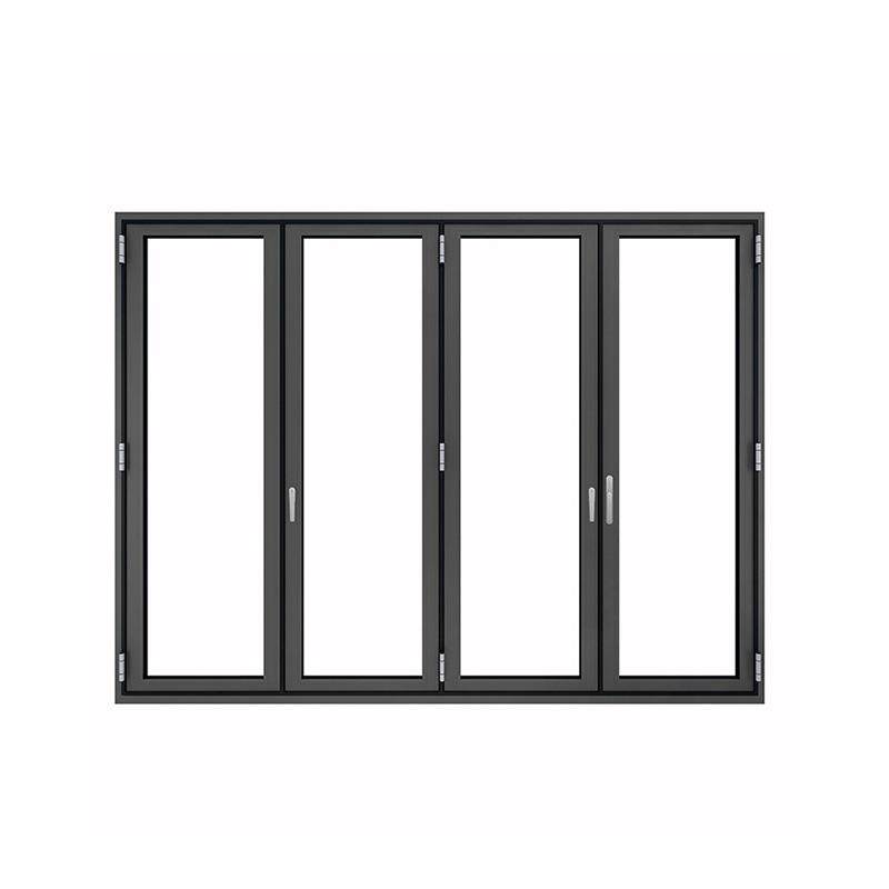 室外手动推拉钢化玻璃隔断门厨房客厅阳台钛镁铝合金防夹手折叠门