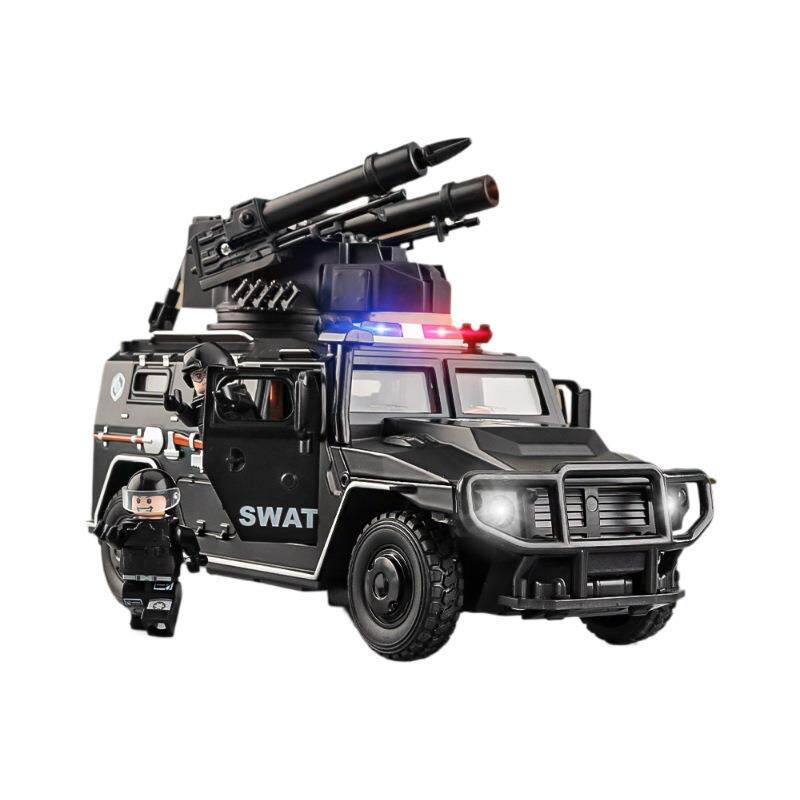 大号合金装甲特警车玩具男孩儿童特警察车越野车模型1/24汽车礼物