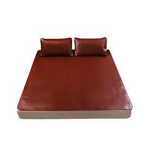 特厚天然牛皮凉席头层水牛皮凉席子三件套真牛皮床垫软席