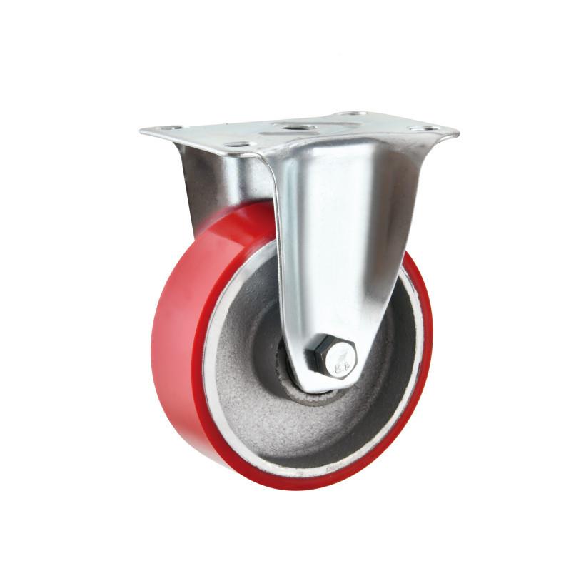 中型铁聚氨酯轮3寸4寸5寸p轮工业u推车滚轮静音耐磨脚芯手轮