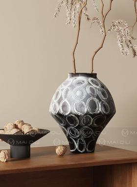 侘风陶瓷花瓶件MQ侘寂组客厅摆玄关柜小众艺术桌装饰面品寂摆设