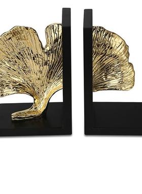 树脂工艺品植物摆件欧式雕塑摆饰品创意家居杏叶书档摆件礼品