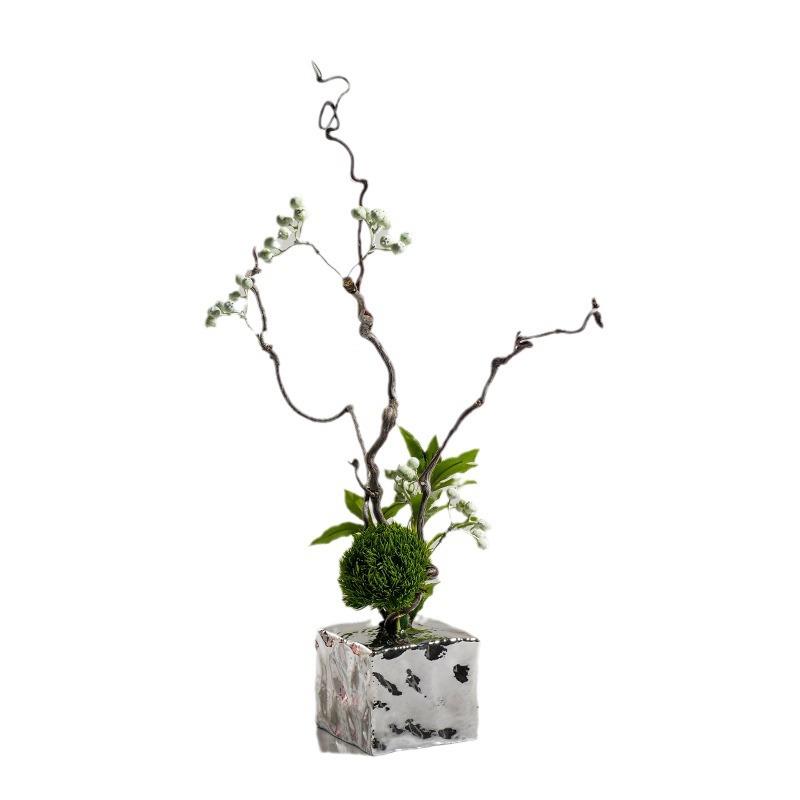 极简现代轻奢枯枝仿真花艺干花茶室民宿茶楼茶几桌面软装饰品摆件