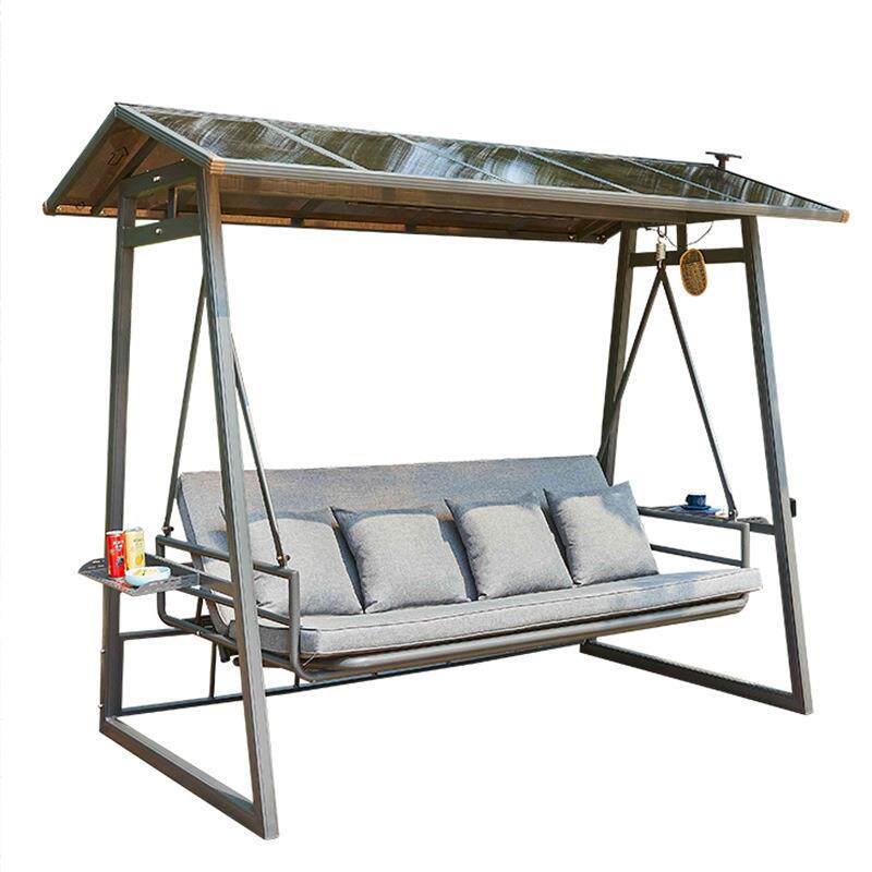 户外秋千吊椅庭院吊椅露台摇椅院子防雨三人可躺吊床室外露天吊篮