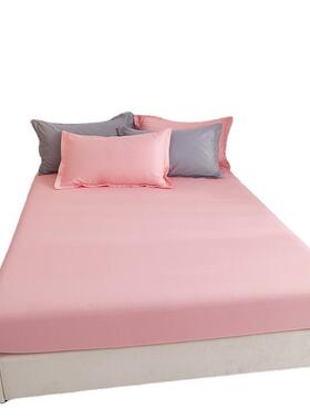 简约素色纯色床笠单件150x200cm单双人床180x200x220全棉床罩宿舍