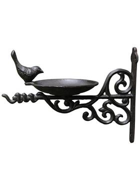 北欧简约铸铁工艺品铁艺低头鸟食盆壁饰庭院户外花园墙面装饰壁挂