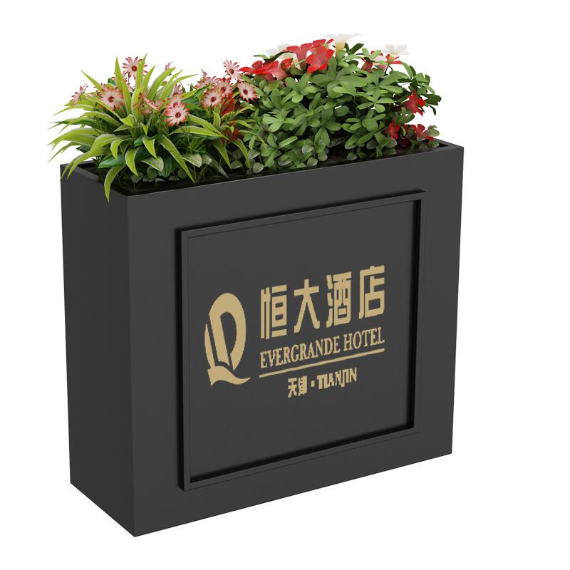 户外铁艺花箱组合商业街景观花盆市政道路花坛围栏隔断种植箱花槽