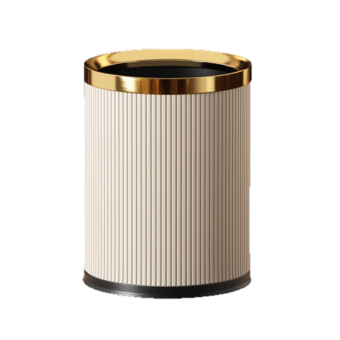 意式轻奢垃圾桶家用客厅卧室卫生间高档酒店金属无盖小号圆形新款