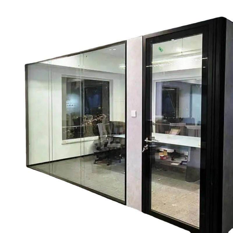 办公室玻璃隔断铝合金双玻百叶屏风双层钢化玻璃隔音高隔断厂家