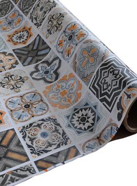 立体欧式复古pvc墙纸自粘wallpaper地板贴方格图案防火壁纸简约