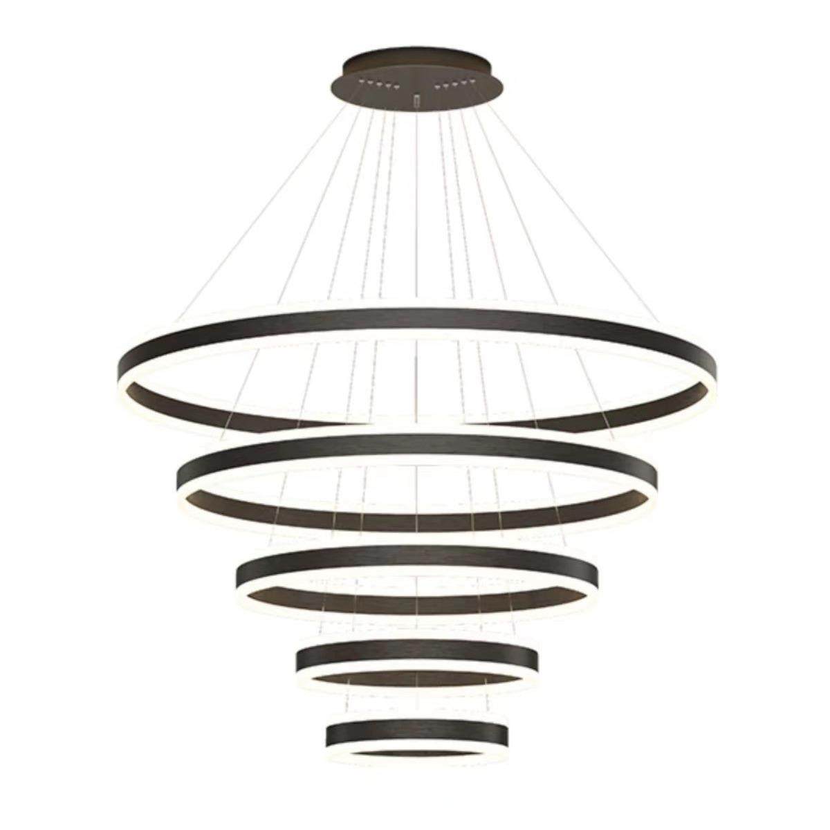 复式楼客厅吊灯轻奢现代简约别墅loft公寓卧室餐厅灯创意圆环灯具