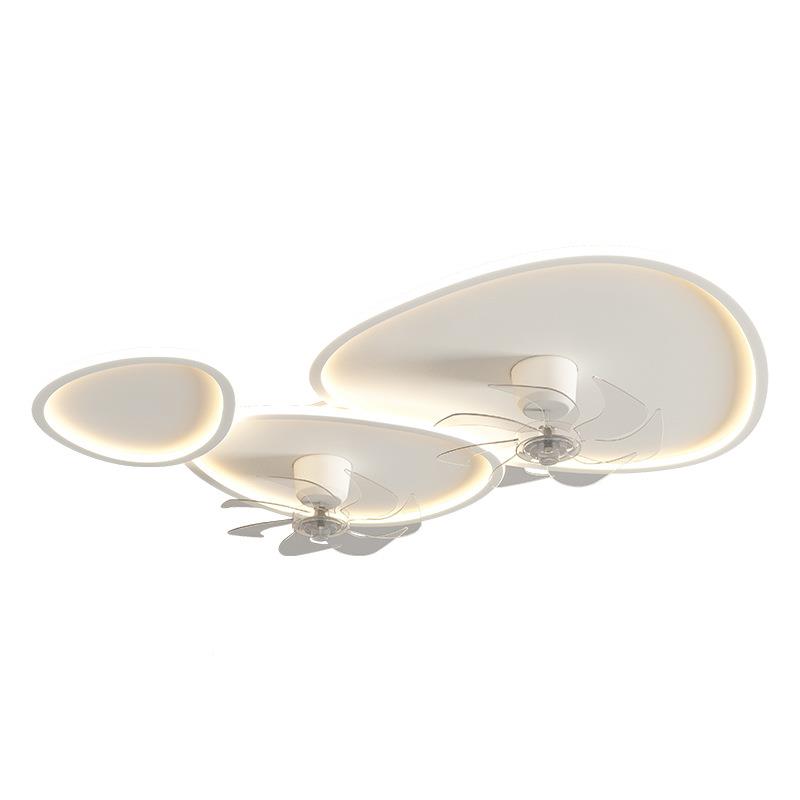 客厅风扇灯025款新全光厅X2356谱护2眼大灯鹅卵石组合卧室灯智能