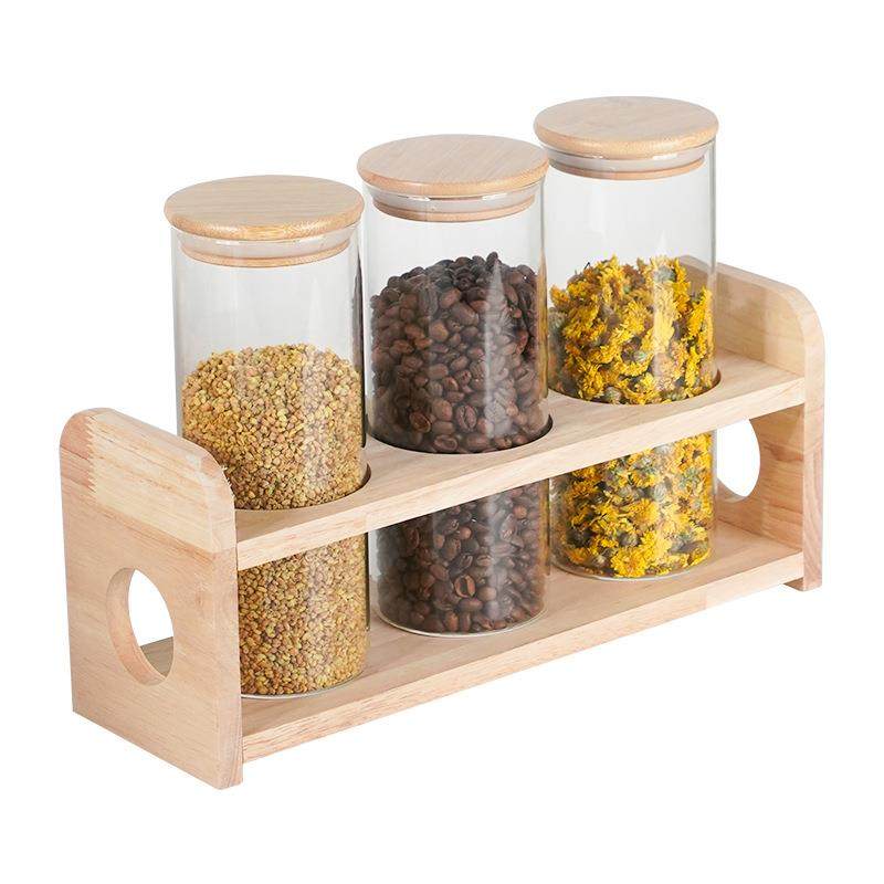 茶叶咖啡豆展示架木质铁艺密封罐收纳架展示架套装玻璃储物,家居饰品,储物罐,淘宝优惠券,粉丝福利购,淘宝优惠卷