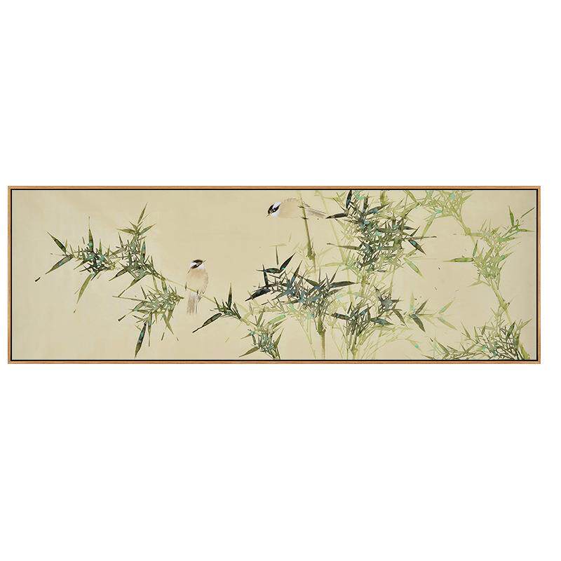 花鸟新中式沙发画背景墙装饰画水墨客厅挂画国风竹子书房茶室壁画