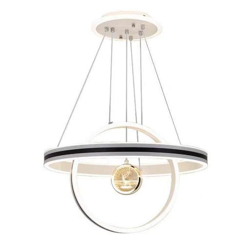 轻奢圆圈餐厅吊灯现代简约主卧灯轻奢高级感三色变光吧台饭店铺灯