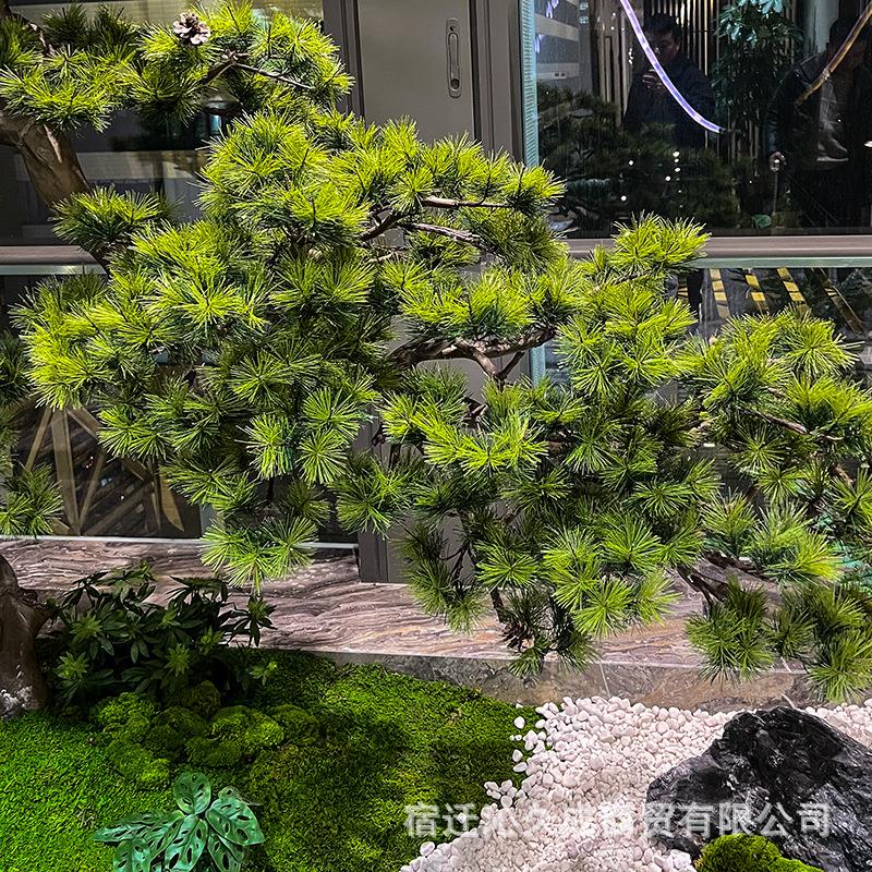 仿真松树造景人造迎客松景观装饰摆设客厅玻璃钢仿真罗汉松树厂家