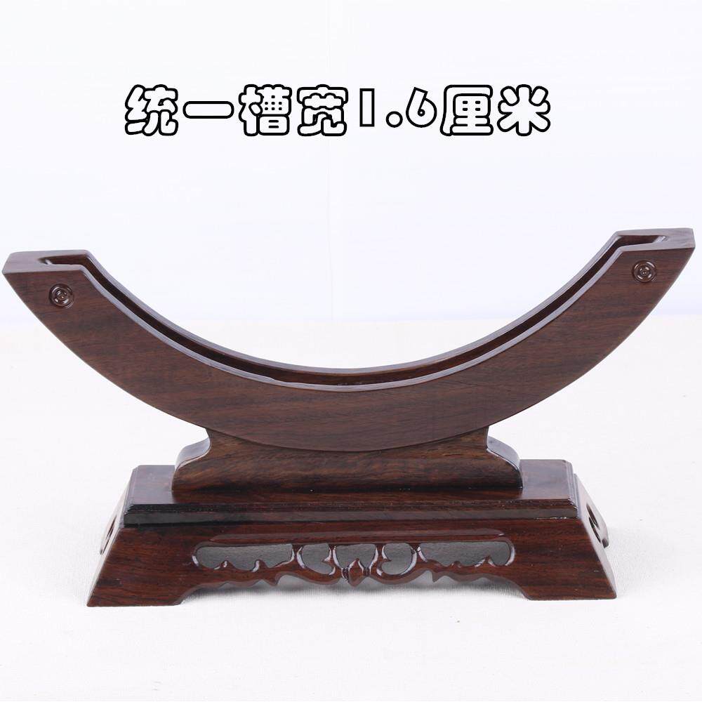 红木平安扣玉石架子黑檀木瓷盘支架底座实木茶饼架圆形玉圆盘架子