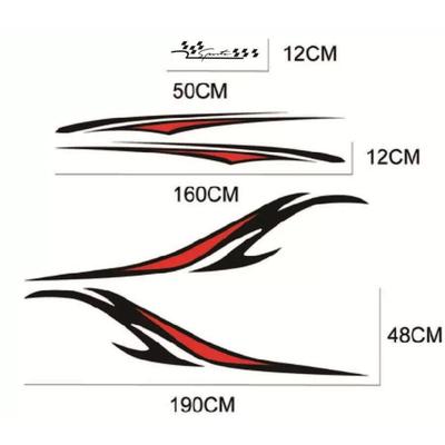 X-132通用款汽车车身腰线贴花火焰条纹个性车贴乙烯基个性拉花