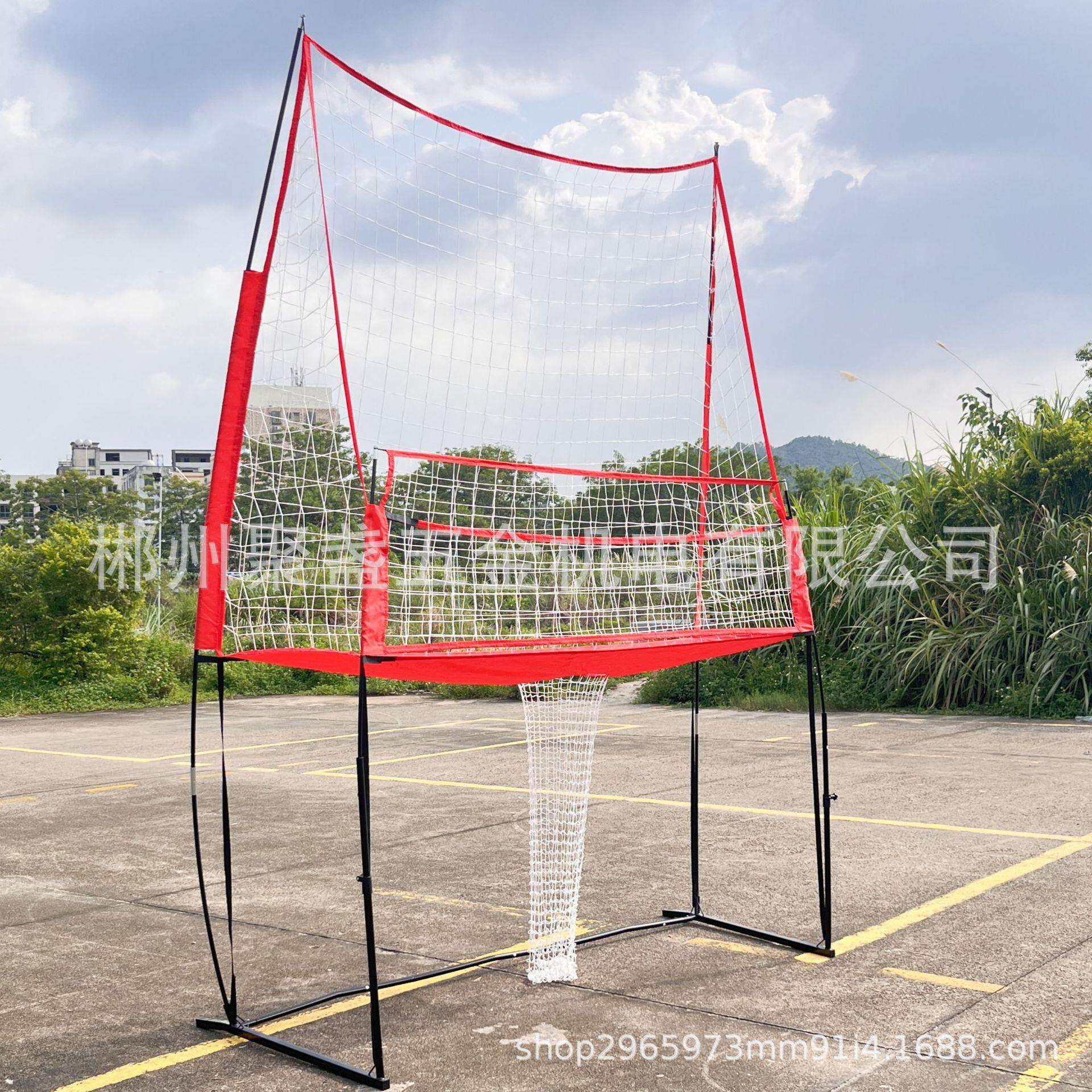 便携式排球练习网11*8尺单人训练网可调节高度多功能排球练习网