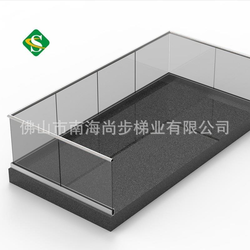 佛山尚步现货供应弧形铝地槽玻璃护栏工程户外用防氧铝合金U型槽