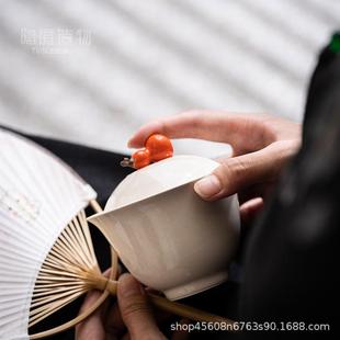 喜庆葫芦盖碗单杯家用复古办公室客厅三才盖碗不烫手泡茶碗泡茶杯