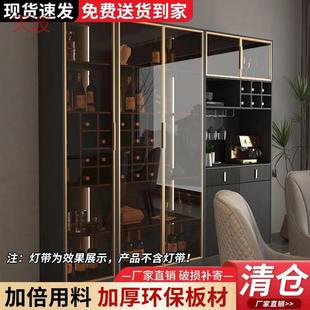 餐边柜高柜酒水展 yhu酒柜客厅柜靠墙轻奢玻璃门家用餐厅餐边新款