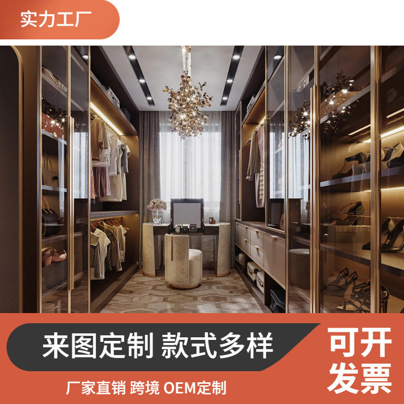 餐边柜定制移门稳固拆装家用储物跨境整体衣柜卧室设计耐用现代风