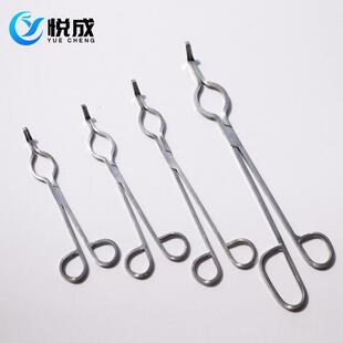 304不锈钢坩埚钳20-60CM瓷坩埚夹子高温电炉夹子方形马弗炉钳子