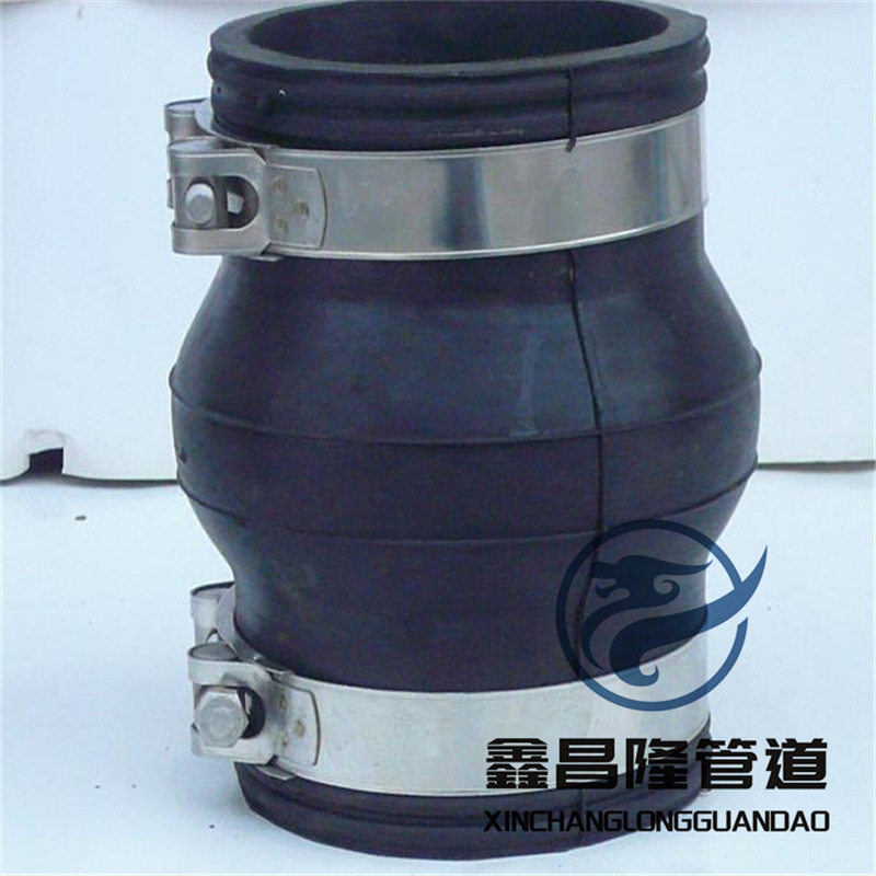 鑫昌隆卡箍式橡胶接头 卡箍式柔性接头 橡胶软连接规格拿图制作