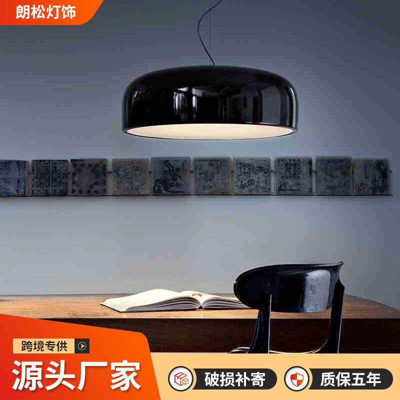 设计师北欧餐厅吊灯创意后现代简约铝材圆形客厅卧室吸吊两用灯具