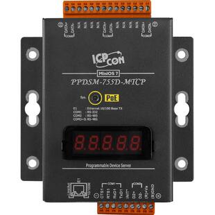 MTCP 755D 5个串口 金属外壳串口联网设备PPDSM 带LED显示