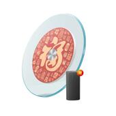 家用餐桌电动钢化玻璃转盘饭店桌面旋转转芯圆盘触控多用玻璃转盘