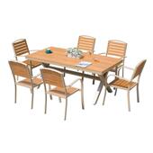 庭院户外桌椅塑木商业街饭店桌子别墅露天家用休闲室外桌椅