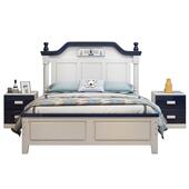 美式 全实木儿童床1.5米男女孩1.2米1.35米单双人床高箱储物公主床