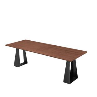 现代简约长条工作台办公室原木大板长桌2米创意复古实木会议桌