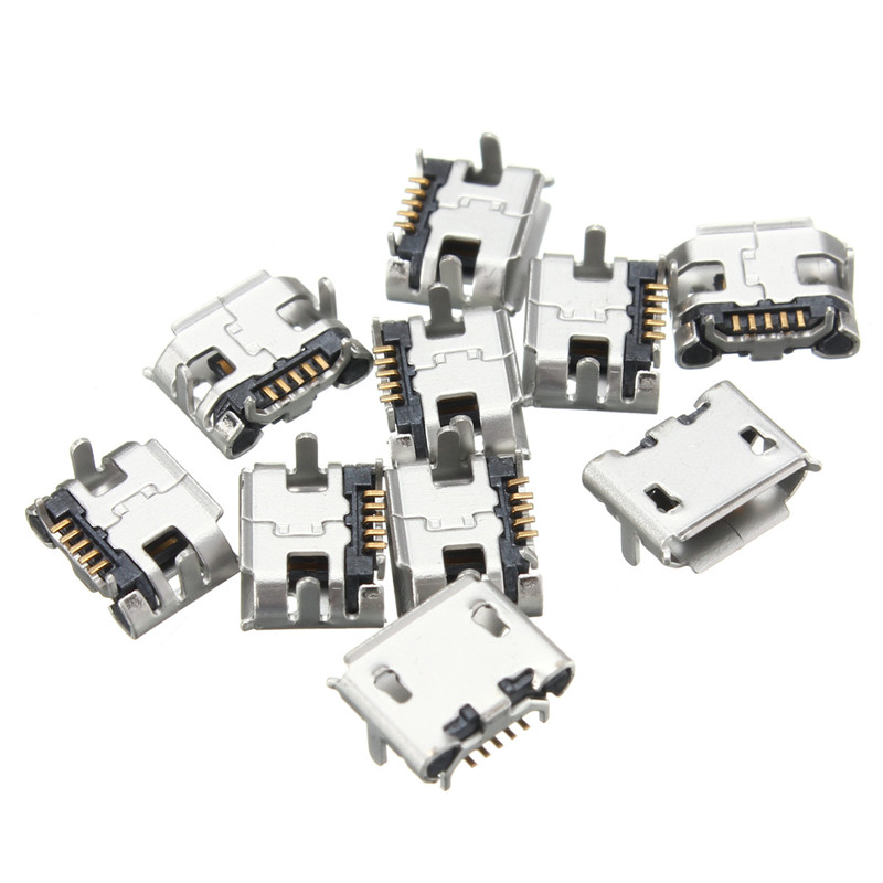 网红5Pin 10Pcs Micro USB Type B Female Horns Type Charging S ZIPPO/瑞士军刀/眼镜 眼镜鼻托 原图主图